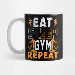 Eat Sleep Repeat Gym Art Mug